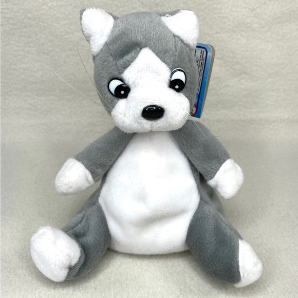 Pebble Pets Pups & Kittens Gray White Cat Kitten Plush - Picture 1 of 8